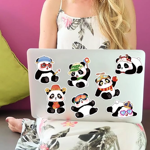Cartoon Panda DIY Make A Face Stickers PVC Self Adhesive Animal Emoji Stationery For Kids Party Gift School Supplies