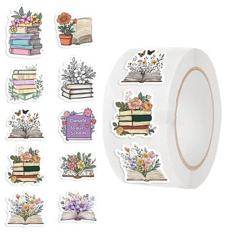 500 Blatt Rollen Dekorative Aufkleber Washi Papier Buch Blumenmuster Wasserdichte Klebeetiketten Für Tagebuch Scrapbooking Planer Umschlag Versiegelung Geschenk