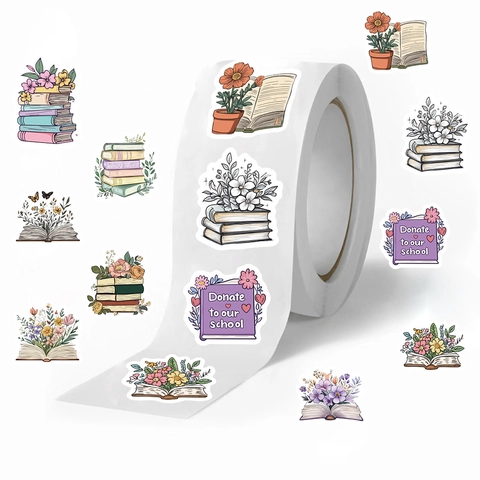 500 Blatt Rollen Dekorative Aufkleber Washi Papier Buch Blumenmuster Wasserdichte Klebeetiketten Für Tagebuch Scrapbooking Planer Umschlag Versiegelung Geschenk