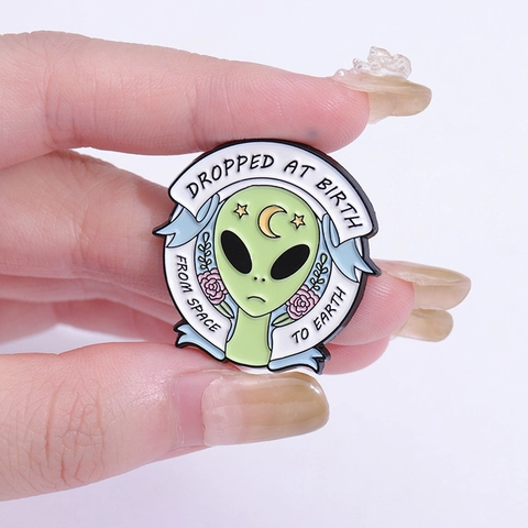 Kreative Cartoon Alien Emaille Brosche Pin Set Zinklegierung Stay Rad Believe Yourself Pins Für Rucksäcke Kleidung Dekor Schmuck