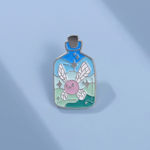 Fee In Der Flasche Emaille Pin Cartoon Flaschenform Legierung Brosche Für Kleidung Rucksack Dekoration Fantasy Schmuck Geschenk Unisex