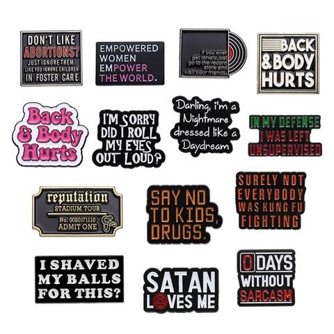 Lustiger Legierung Emaille Pin Humorvoller Englischer Slogan Metall Abzeichen Brosche Für Rucksack Kleidung Reversnadel Unisex Schmuck