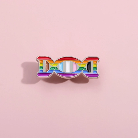 Broche de Esmalte de Ciencia Creativa Biología ADN Arcoíris Hélice Doble Insignia de Aleación Joyería Broche para Ropa Bolsa Accesorios