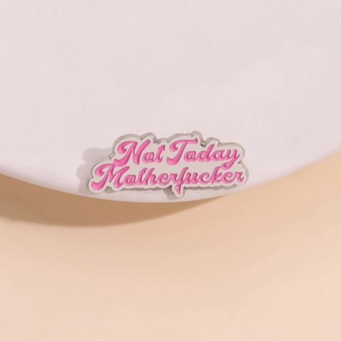 Pink Enamel Pin Zinc Alloy Brooch Personalized Handwriting Lettering Quote Badge For Clothes Bag Accessories Jewelry