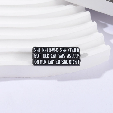 Funny Cat Lover English Slogan Brooch Alloy Enamel Badge Cat Manifesto Creative Clothing Bag Accessory Unisex Decorative Pin