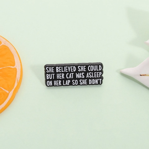 Funny Cat Lover English Slogan Brooch Alloy Enamel Badge Cat Manifesto Creative Clothing Bag Accessory Unisex Decorative Pin