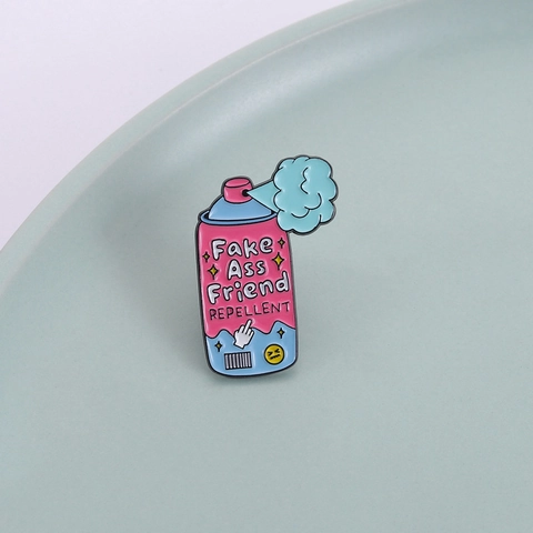 Pin's en Émail Rigolo Forme Bombe de Peinture Slogan Badge Dessin Animé Broche en Alliage pour Décoration de Sac à Dos Vêtements