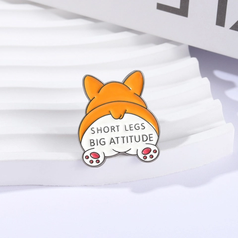Spilla in Smalto Divertente Sedere di Corgi Short Legs Big Attitude Spilla Cane Cartone Animato Distintivo in Lega di Zinco