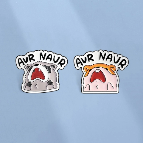 Funny Cartoon Screaming Raccoon Hamster Aur Naur Enamel Pin Zinc Alloy Animal Badge Brooch For Backpack Clothing Accessories