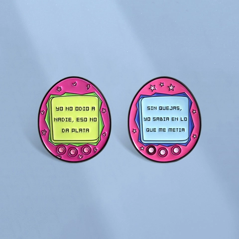 Retro Spanische Zitate Emaille Brosche Pin Zinklegierung Digital Haustier Spiel Stil Mode Kleidung Abzeichen Dekorative Pin Für Unisex