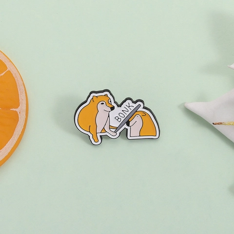 Funny Shiba Inu Doge Bonk Meme Enamel Pin Alloy Brooch Cartoon Animal Badge Fashion Pins Jewelry Gift Accessory For Clothes Bags