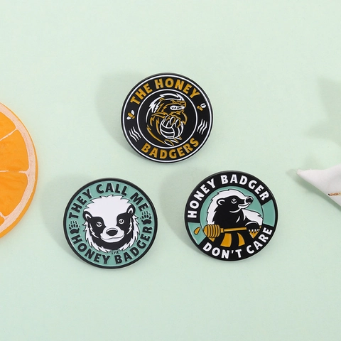 Funny Cartoon Honey Badger Enamel Pin Zinc Alloy Brooch Badge For Clothing Bag Decoration Unique Individual Accessory