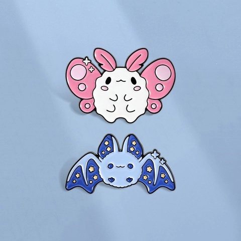 Süße Cartoon Tier Emaille Pin Set Legierung Fledermaus Und Motte Brosche Für Rucksäcke Kleidung Deko Mode Schmuck Geschenk