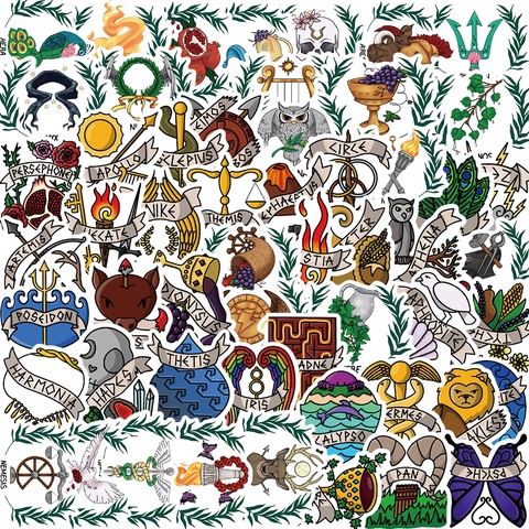 Adesivi Mitologia Greca Impermeabile PVC Vinile Decalcomanie per Laptop Chitarra Bagagli DIY Adesivi Decorativi per Bambini Adulti