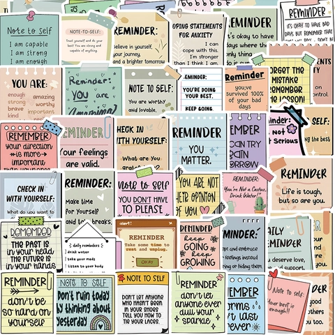 Autocollants en PVC Imperméables avec Citations Motivationnelles pour Ordinateur Guitare Bagages DIY Scrapbooking Papeterie