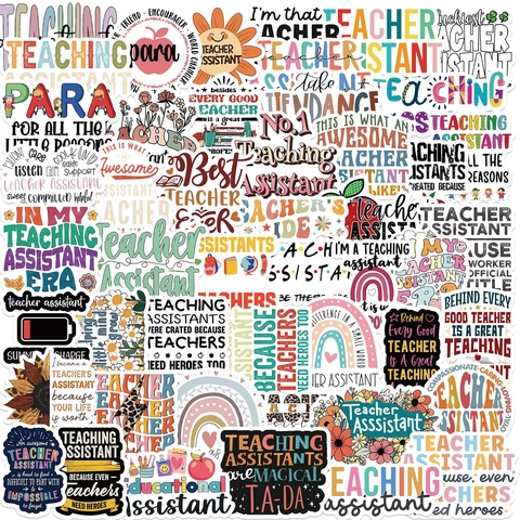 Lehrer Assistent Paraeducator Aufkleber Wasserdicht PVC Doodle Decals Für Laptop Schreibwaren Schule Dekor Geschenk