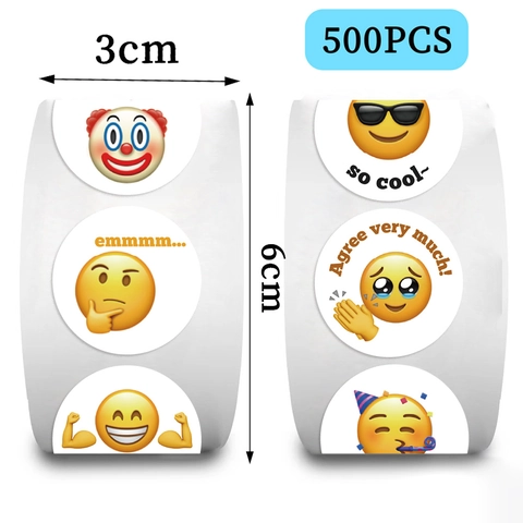 Autocollants en Papier Washi Emoji Ronds Étiquettes Inspirantes Décoratives pour Scrapbooking Journal Scellage d'Enveloppes Autocollants de Récompense