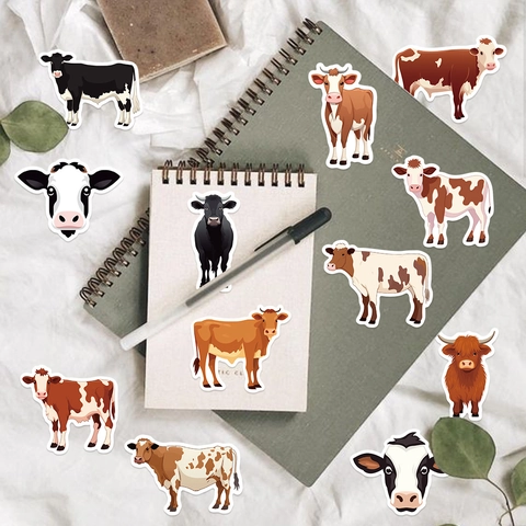 Cartoon Cow Graffiti Stickers Waterproof PVC Vinyl Aesthetic Decals Laptop Luggage Guitar DIY Decoration Gift Kids Teens