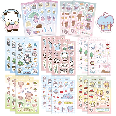 Süße Cartoon Tier Wasserdichte PVC Aufkleber Für Tagebuch DIY Handyhülle Notizbuch Deko Koreanischer Stil Schreibwaren Sticker