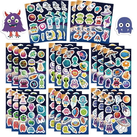 Ruimte Astronaut Waterbestendige PVC Stickers Voor Scrapbooking Journaling Telefoonhoes Laptop DIY Decoratieve Cartoon Alien Decals