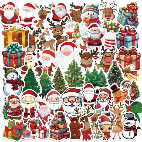 Autocollants de Graffiti de Noël Imperméables Pour Ordinateur Portable Guitare Valise Skateboard Décoration de Fête de Noël