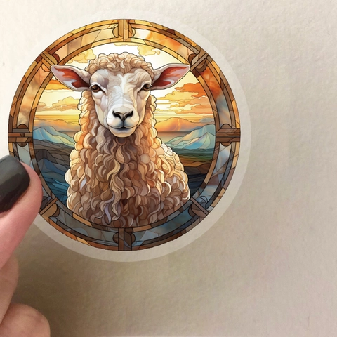 Stained Glass Style Animal Stickers Waterproof PET Decorative Decals For Laptop Guitar Scrapbook Journal Artistic Mosaic