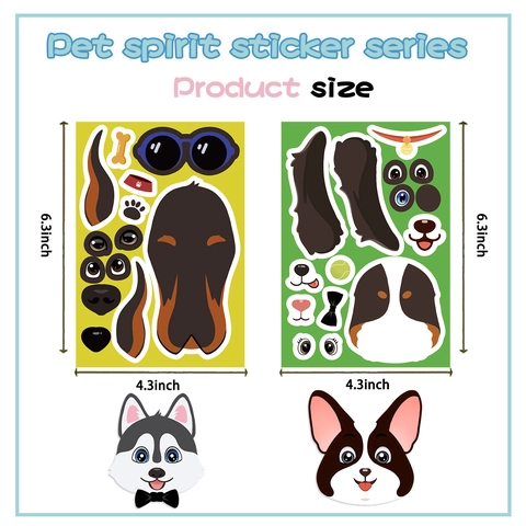 Hunde Gesicht DIY Aufkleber PVC Wasserdicht Cartoon Welpen Ausdruck Puzzle Sortierte Stile Dekore Für Kinder Scrapbooking