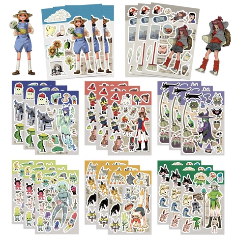 Korean Cartoon DIY Decoration Stickers Waterproof PVC Collage For Journal Phone Case Scrapbooking Assorted Character Styles