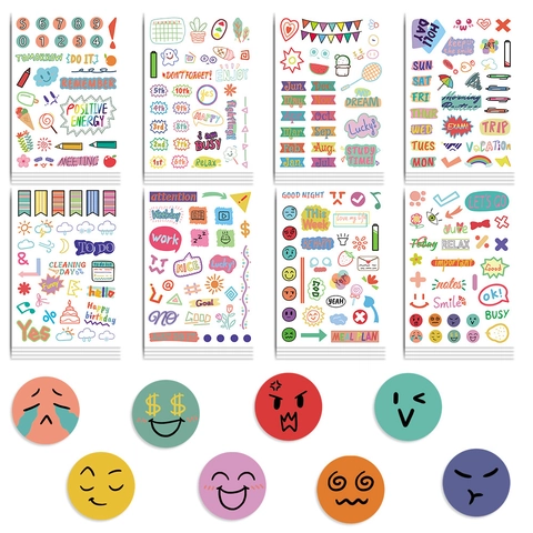 Autocollants de Planificateur Dessinés à la Main de Bande Dessinée Imperméable PVC Stickers Décoratifs Pour Journal DIY