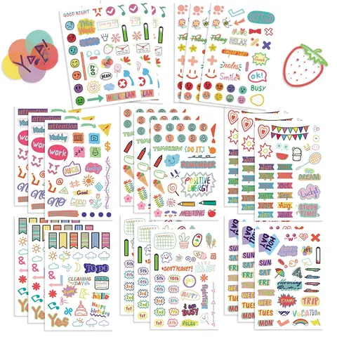 Autocollants de Planificateur Dessinés à la Main de Bande Dessinée Imperméable PVC Stickers Décoratifs Pour Journal DIY