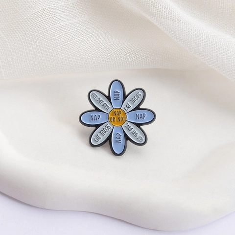 Creative Flower Enamel Pin Funny English Quote Zinc Alloy Brooch Cute Daisy Badge For Backpack Clothing Accessory Unisex Jewelry