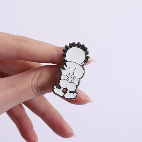 Spilla Handala Cartoon Ragazzo Palestinese Schiena Smalto Spilla Lega Di Zinco Distintivo Accessorio Per Abbigliamento Unisex