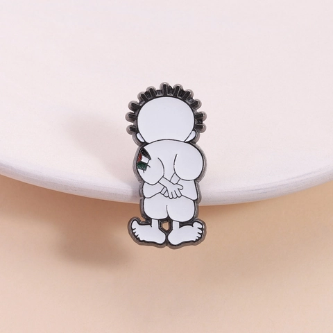 Handala Character Enamel Pin Palestine Freedom Peace Metal Badge Boy Back Symbol Painting Zinc Alloy Brooch For Unisex Clothing Decoration