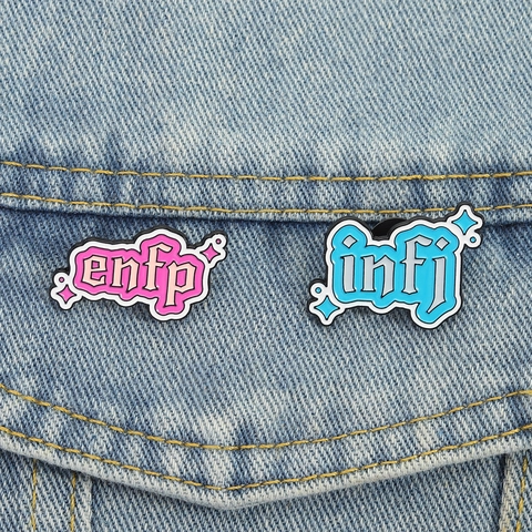 Cartoon MBTI Personality INFJ ENFP Enamel Brooch Zinc Alloy Baked Paint Badge Pins For Clothes Backpack Jewelry Gifts