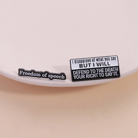 Spilla In Smalto Con Slogan Libertà Di Parola Citazione Lettera In Lega Di Zinco Distintivo Per Zaino Accessorio Abbigliamento