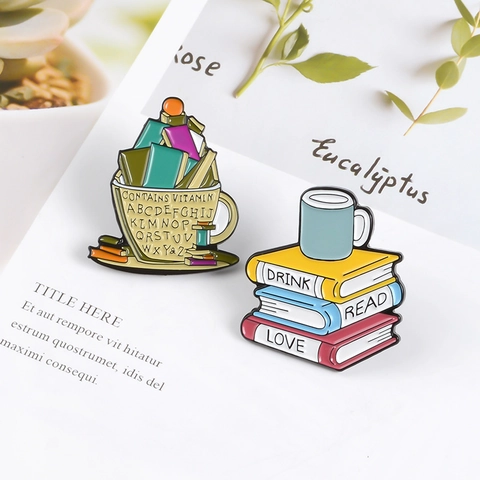 Kreative Emaille Buch Igel Brosche Legierung Reversnadel Lesen Thema Abzeichen Für Kleidung Tasche Dekoration Literarisches Geschenk