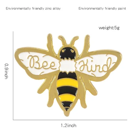 Simpatica Ape Cartone Animato Spilla Smalto Save The Bees Bee Kind Distintivo Lega Spilla per Giacca di Jeans Zaino Gioielli