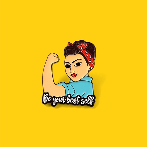 Spilla in Smalto Nurse Strong Ispiratrice Spilla Medica in Lega Badge Best Self per Divisa da Infermiera Regalo Medico