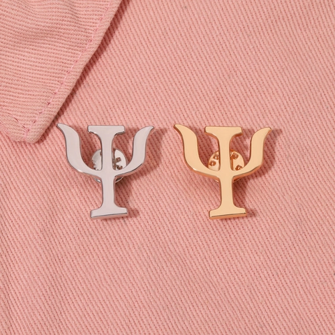 Psychologie Symbol Griechischer Buchstabe Psi Legierung Brosche Anstecknadel Gold Silber Plattiert Akademisches Abzeichen Schmuck Geschenk