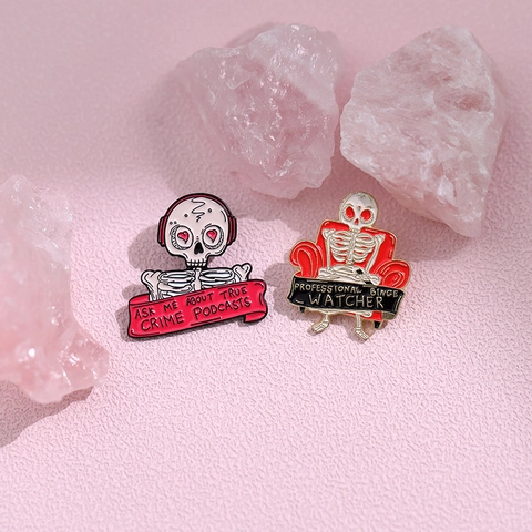Lustige Halloween Skelett Emaille Pin Punk Metall Brosche Abzeichen Mit Humorvollem Slogan Für Jacke Rucksack Unisex Geschenk