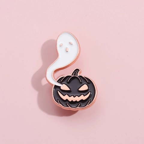 Halloween Geest Pompoen Emaille Pin Legering Brosje Leuke Spooky Badge Revers Sieraden Voor Feest Vrouwen Mannen Feestelijke Kleding Accessoires