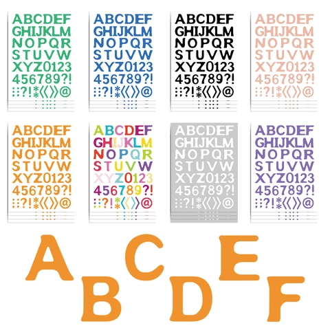 Multi Color English Alphabet Letter Number Stickers Printed PVC DIY Scrapbook Journaling Phone Case Decorative Decals