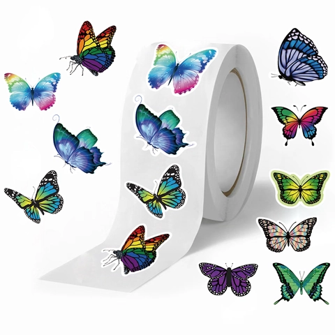 Multicolor Butterfly Stickers For Scrapbooking Decorative Envelope Seal Washi Paper DIY Craft Journaling Stationery Label Stickers