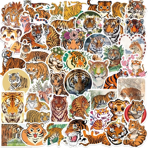 Adesivi Graffiti Tigre Cartone Animato Impermeabile PVC Vinile Decalcomania Per Laptop Chitarra Bagaglio DIY Set Adesivi Tigre