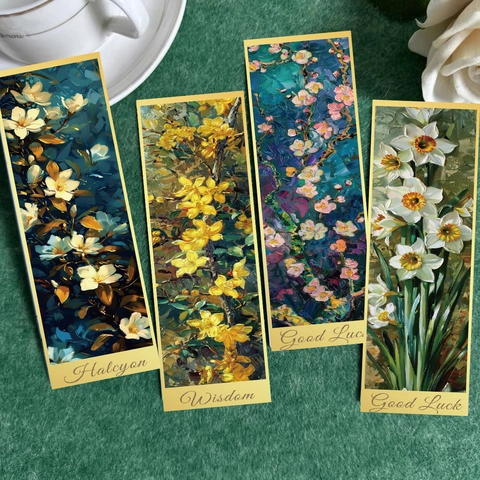 Impressionist Floral Oil Painting Bookmarks Collection For Reading Journaling DIY Vintage Artistic Stationery Page Marker