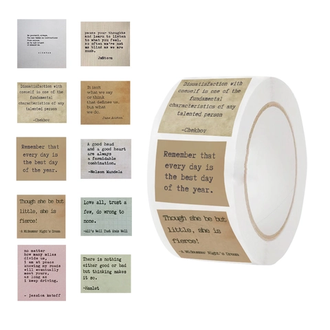 Adesivi Washi Tape con Citazioni Letterarie Inglesi Vintage Font Macchina da Scrivere Etichette Decorative per Scrapbooking Journaling