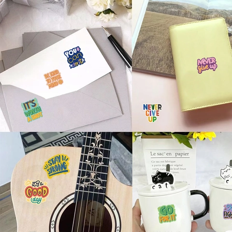 Autocollants Phrases Motivantes En Anglais Pour Scrapbook Scellage Enveloppe Décoration Cadeau Papier Adhésif