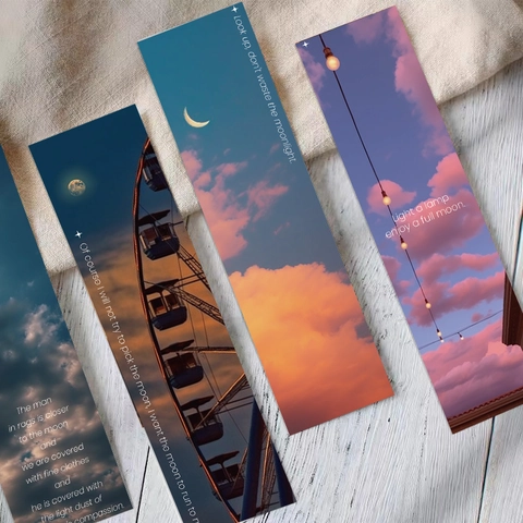 Vintage Universum Mond Wolken Szenerie Papier Lesezeichen Zum Lesen Künstlerische Fotografie Ästhetik Schreibwaren DIY Scrapbooking Geschenk