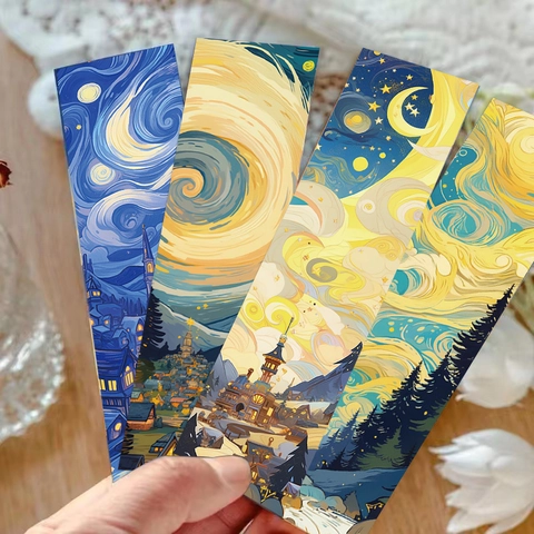 Van Gogh Style Oil Painting Paper Bookmarks Artistic Dream Series Reading Accessories For Students And Book Lovers