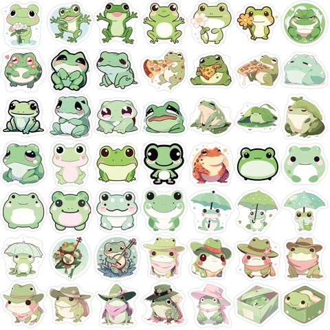 Mini Autocollants Graffiti Grenouille Dessin Animé Imperméable PVC Mignon Animal Décalcomanies Décoratives Pour Ordinateur Guitare Bagage DIY Scrapbook